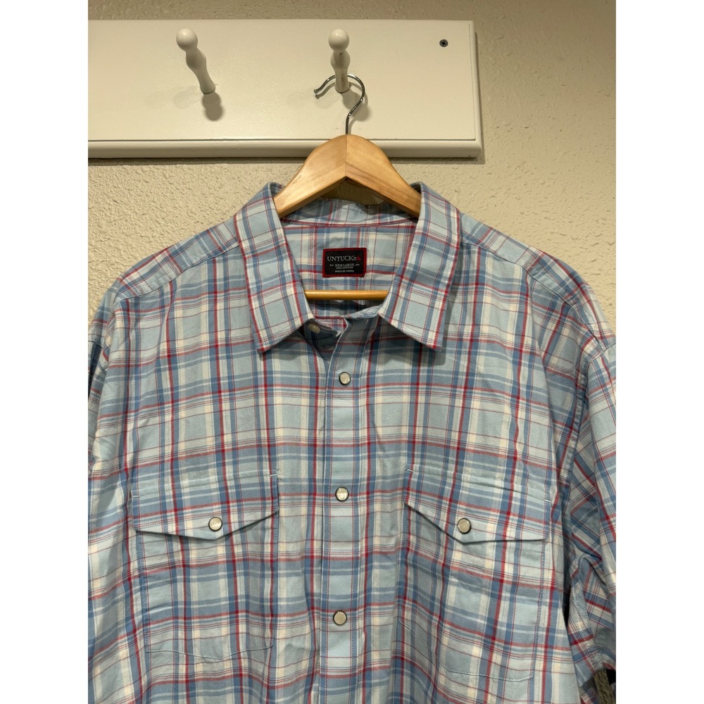 UNTUCKit Muller Shirt XXXL 3XL Blue Red Plaid Cotton Western Snap Front
Heritage